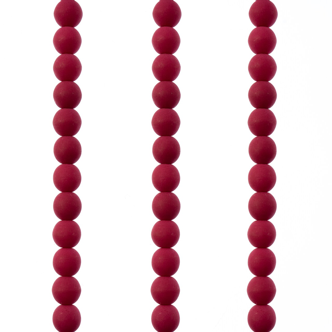 John Bead Czech Glass White Alabaster Velvet Round Bead 3 Strands